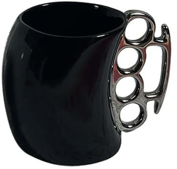 NYSDM Creative Porcelain Cup Explosion-Proof Brass Knuckle Mug Fist Boxing Cup Solid Color Curved Irregular High Temperature