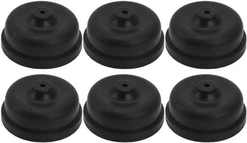 Ymhapp 6 Pcs Black Aquarium Diaphragm Air Pump Replacement Parts - Universal Fit - Silicone Rubber - 2L/day Capacity