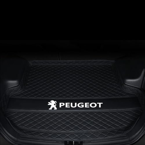 DOFFO Auto Leder Kofferraummatten für Peugeot 5008 2025,Passgenaue Kofferraumwanne Schutzmatte Kofferraum Futter Innenmatte Zubehör,F-Black