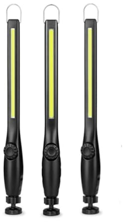 CiCixixi 3 Stück LED Arbeitsleuchte, LED Stablampe Handlampe Werkstattlampe Inspektionsleuchten mit Haken zum Aufhängen & Magnet Basis für Auto Reparatur, Werkstatt, Notbeleuchtung