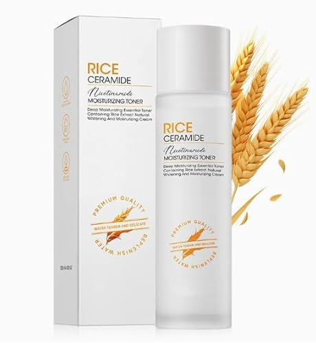 Rice Toner, Toner Gesicht für Gesicht mit Reisextrakt und Niacinamid, Feuchtigkeitsspendender Gesichtswasser für Hautpflege & Porenverfeinerung, Anti Aging Gesichtstoner Skincare, 120ml