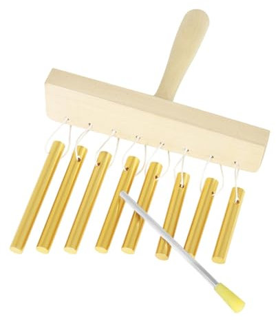 Koolenry Handheld 8 Note Glockenspiel mit Schläger für Ornament Professionelle Bühne Wind Chimes Musical Percussion Instrumente Gold