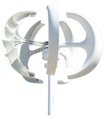 Generatore di turbina eolica, generatore di turbine eoliche da 5 kW 8 kW 12/24/48 V, 5 pale, mulino a vento, lanterna ad asse verticale per lampione con controller MPPT Per camper e casa(Tu