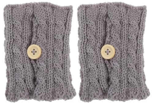 VANZACK 2 Pcs Knitted Mug Sleeve Set Woollen Cup Cover Insulator for Hot Drinks Tea Coffee Mug Cosy Reusable Machine Washable Sleeve Protector for Home Office