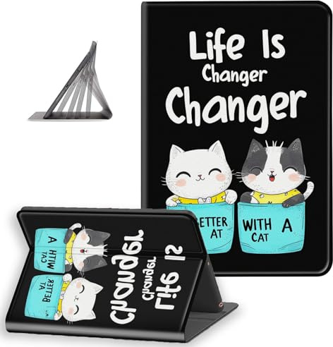 DISUOFEART for Kindle Paperwhite 10th Generation(2019 Release) Case, Slim Lightweight Stand Cover with Auto Sleep/Wake, Two Cats in Pocket