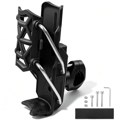 YFaith Flaschenhalter Fahrrad, Fahrrad Wasserflaschenhalter für Flaschen | 32–77 mm, 360° Drehbarer Getränkehalter Motorrad, Schwarz, für E-Bike, Motorrad