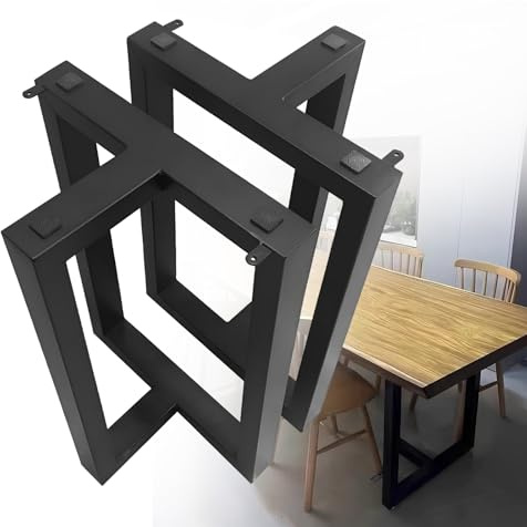 WATAOW Lot de 2 Pieds de Table Métalliques Robustes | Pieds de Bureau Hauteur 68cm | Support en Fer Noir avec Patins Réglables | pour Bureau Banc Table de Bar(70cm/27.6in)
