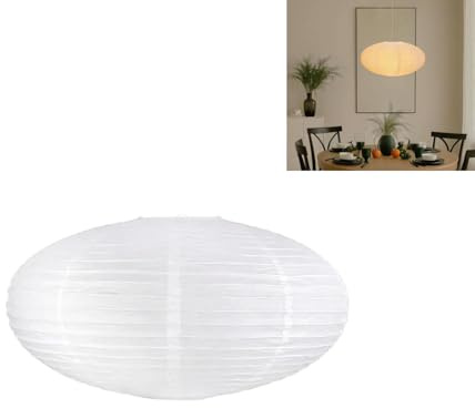 WIBELRYUSN Papierlampenschirme 45 cm, Papier Lampenschirm | Ovale Chinesische Papierlaterne, Handgefertigte Reispapier-Laternen, Hängelampenschirm für Schlafzimmer, Ess- und Wohnzimmer