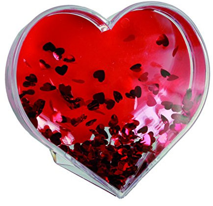 Out of the blue 94/2179 - 3D Acryl Glitterherz mit Folienherzen für Foto, 9 x 9 cm