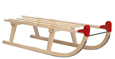 Pinolino Davos-Schlitten aus Holz, mit Pinolino Branding, Belastbarkeit 90 kg, für Kinder ab 3 Jahren, klar lackiert