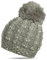 Caspar MU106 Damen Winter Mütze Bommelmütze mit Perlen und Glitzer Strass, Farbe:grau, Größe:One Size