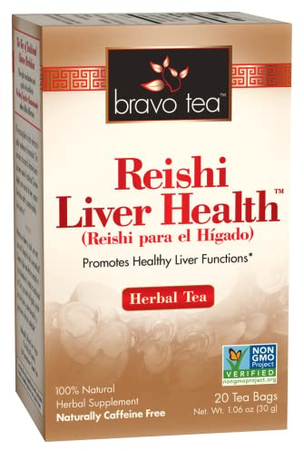 Bravo Tea Reishi Liver Health Herbal Tea Caffeine Free, 20 Tea Bags