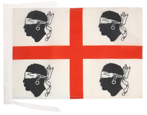 BANDIERA SARDEGNA INDIPENDENTISMO SARDO 45x30cm - BANDIERINA SARDISMO 30 x 45 cm cordicelle - AZ FLAG