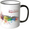 WANDKINGS® Tasse, Schriftzug Guten Morgen Regensburg! mit Skyline - SCHWARZ