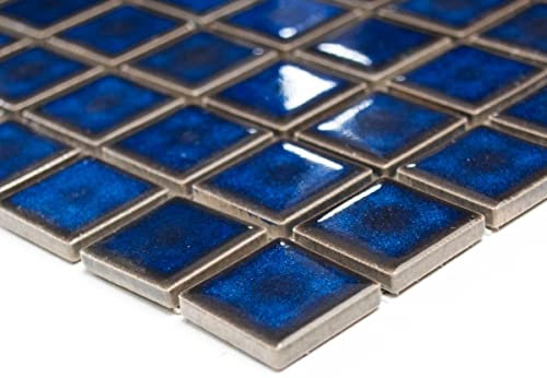 Keramikmosaik Mosaiknetz kobaltblau glänzend Poolmosaik Schwimmbadmosaik 18-0405