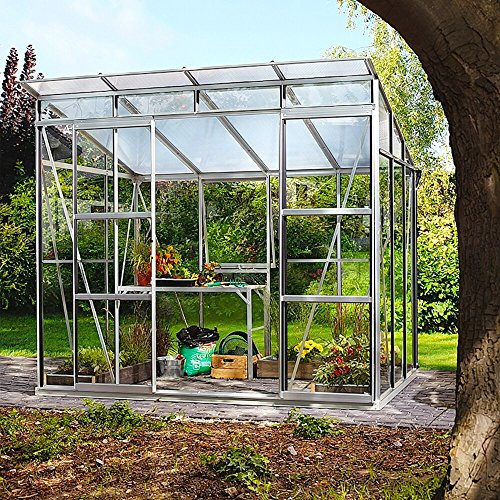 Vitavia Gewächshaus Freya 5900 (aluminium eloxiert, 3 mm ESG, 6mm HKP)