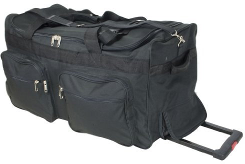 Trendyshop365 Reisetasche groß XL 80cm 115 Liter schwarz 3 Rollen Trolley