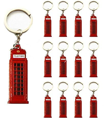 12 cadeau de souvenir de porte-clés en métal de boîte de téléphone de Londres