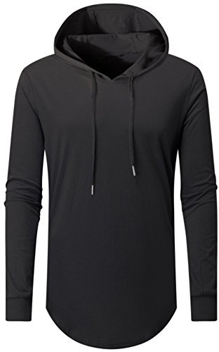 AIYINO Men's S-3XL Fashion Athletic Hoodies Workout Sweatshirt Hip Hop Pullover Hooded XXX-Large Black