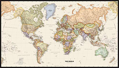 Globe Turner Legacy World Wall Map - 50 x 28.5 Rolled Canvas