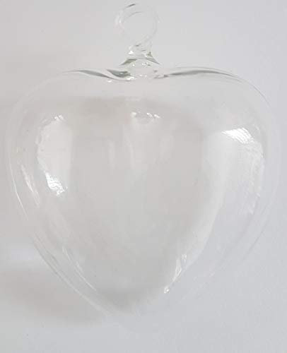 Oberstdorfer Glashütte Herz Aufhänger klar Glasherz zum hängen Ornament Kugel Dekoration zum hängen Höhe ca. 9,5 cm