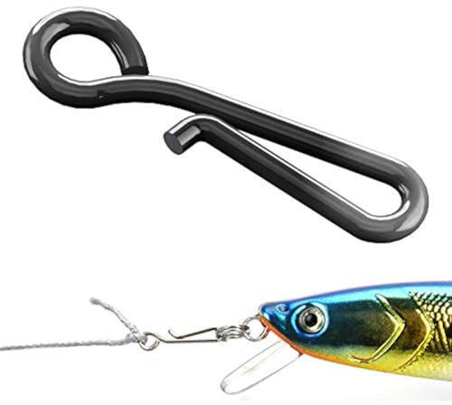 100pcs Fast Fishing Swivel Snap Clips Stainless Steel Hanging Snap Quick Lock Hook Link Clips Rigging Link Clips Safety Decoy Swivels Snap Size 0-6 (2#_17mm)