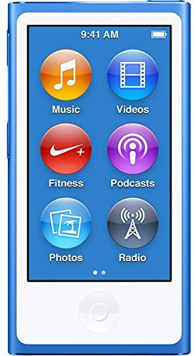 M-Player iPod Nano 7a generazione 16gb blu (cuffie generiche e cavo di ricarica) confezionato in scatola bianca