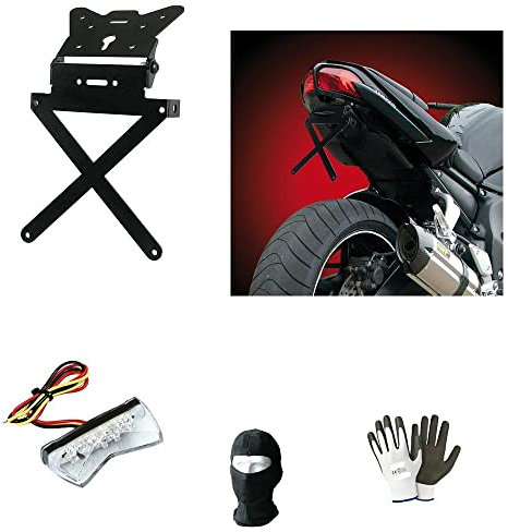 Compatible con Moto Guzzi Sport Corsa 1100 L.E. Kit DE Placa DE Licencia + LUZ Trasera para Motocicleta Soporte DE Placa Universal + LUZ DE Cola LED DE 12V 3 Funciones