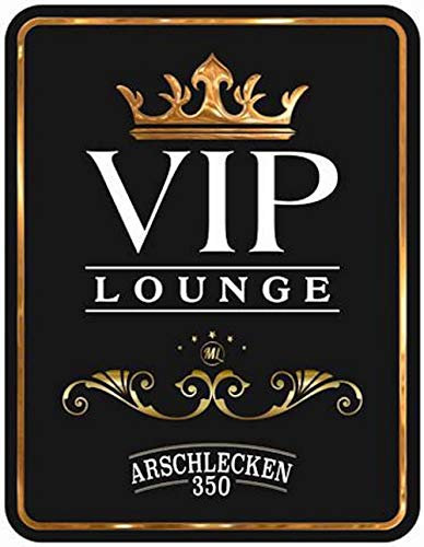 Geprägtes Blech-Schild Arschlecken 350 VIP Lounge, 21,5 x 17 cm