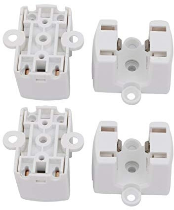 N/D 4 Stück F34B AC 500 V 2 A 2GX13 Lampenfassung Sockel PL Lampenfassung Leuchtstoffröhre weiß Edison Screw Steckdose für Leuchtmittel