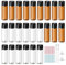DONQL Lot de 24 Bouteille en Verre 5ml, Ambré et Transparent, Bouteilles D'huile Essentielle, Petit Flacon en Verre avec Entonnoirs, Compte-gouttes et Autocollants, pour L'Aromathérapie, les Parfum