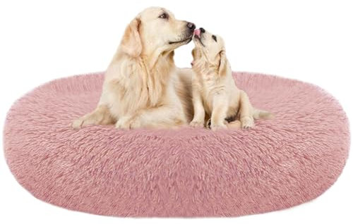 Grand Et Très Grand Chiens Panier, Deluxe Lit pour Chien, Tapis Grande Taille Canapé Lavable, Coussin Rond Duveteux, Animalerie Paniers, Animal Familier Rond et Doux