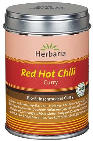 Herbaria - Gewürzmischung Red Hot Chili Curry M-Dose bio - 80 g - 6er Pack