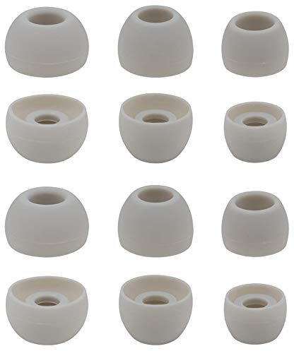 Rayker Ear Tips Replacement for JBL Free X Reflect Flow UA Flash UA Sport Flex Headphone, S M L Size Soft Silicon Ear Tips for JBL Free X Reflect Flow UA Flash UA Sport Flex, 6 Pairs, Gray