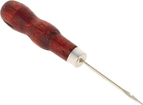 Ahle mit Haken - Ahle mit Holzgriff - Lederarbeit-Ahle