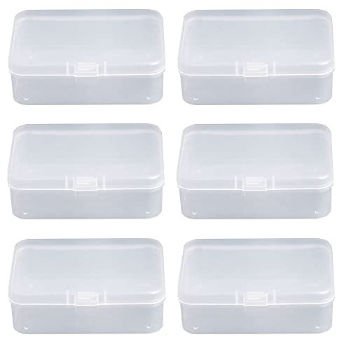 LATRAT 6 Stück transparente Mini-Aufbewahrungsbox, Kunststoff, Schmuckaufbewahrung, Organizer, für die Sammlung von kleinen Gegenständen, Perlen, Schmuck, Visitenkarten, Handwerk