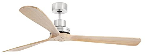 Faro Barcelona 33504DC - LANTAU-G Ventilatore da soffitto nichel opaco/pino con motore DC