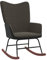 INLIFE Schaukelstuhl Dunkelgrau Samt und PVC