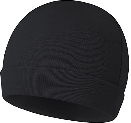 Durio Unisex Baumwoll Baby Mütze Erstlingsmützen für Neugeborene Slouch Beanie Jungen Mädchen für 0-6 Monate Schwarz