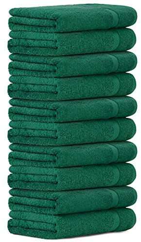 Luckytowel 10er Set Duschtücher 70x140 cm 100% Baumwolle, 600g/m² Oeko-Tex Duschtuch-Set 10er Pack Grün