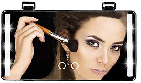 Auto Sonnenschutz Spiegel mit LED-Lichtern Kosmetikspiegel Clip On Make-up Spiegel Auto Make-up Spiegel mit Touchscreen