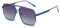 YUELUQU Retro übergroße quadratische Sonnenbrille für Damen Herren Vintage Shades UV400 Klassischer großer Metallrahmen (Blau/gray)