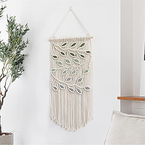BMIDRUT Arazzo da appendere in macramè, stile bohémien, tessuto a mano, acchiappasogni, decorazione artistica da parete, decorazione da parete per la casa, 40 x 80 cm