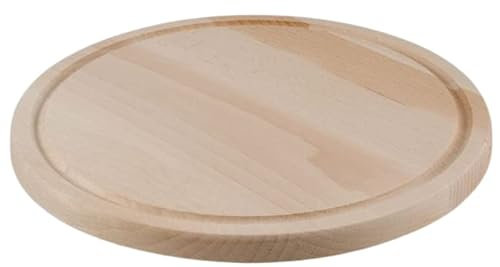 teemando® Schneidbrett mit Saftrille aus Holz, 25 cm, Fleischteller, Brotzeitbrett, Vesperteller