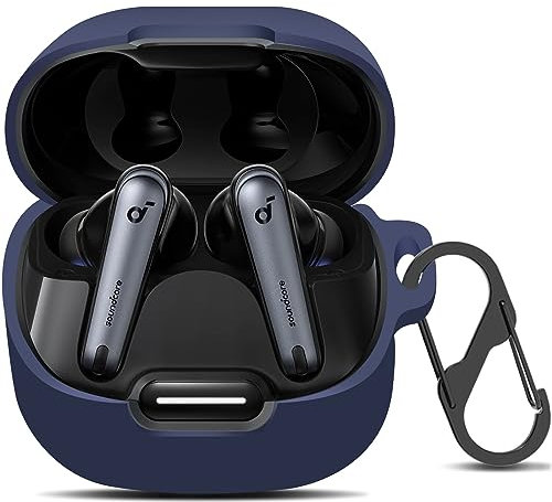 LDSXAY Compatible with Anker Soundcore Liberty 4 NC Case Cover, Soft Silicone Shockproof Protective Case Skin for Soundcore Liberty 4 NC Wireless Earbuds (Blue)