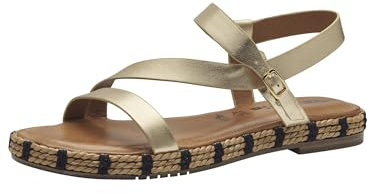 Tamaris Damen Sandalen Leder Sommer; GOLD/metallic; 40 EU