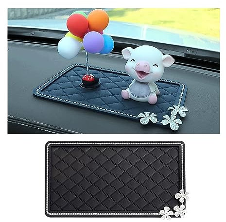 JNNJ Auto Anti Rutsch Matte, Bling Antirutschmatte Auto Armaturenbrett, Bling Strass Auto Klebepad rutschfeste Für Mobiltelefone, Sonnenbrille, Schlüssel(Groß)