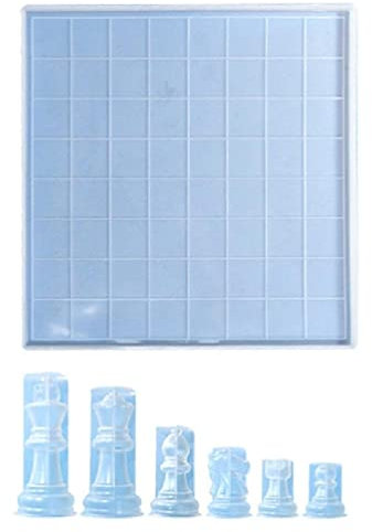 Moldes de silicona para piezas de ajedrez, juego de moldes de resina de ajedrez, molde de juego de mesa, material de silicona, suministros para manualidades, moldes de silicona para resina epoxi