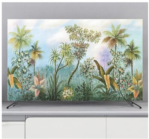 BLUEZY Indoor TV Cover 32-80 TV/PC Covers Indoor Display Cover TV Dust Cover Soft Polyester Fabric Printed Dust-Proof Protector for Flatscreen Television, Smart TV A,75in