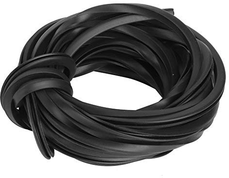 Rubber Seal Strip, Black Greenhouse Rubber Strip Line Cable Greenhouse Accessories Supplies for Glass Sealing(10M)